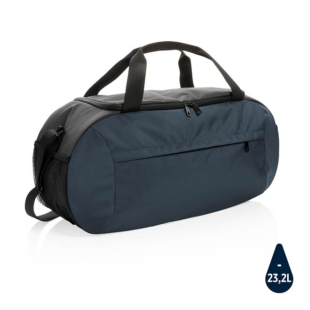 Impact AWARE™ RPET modern sports duffle, navy - blue