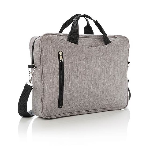 Classic 15” laptop bag, light grey - grey