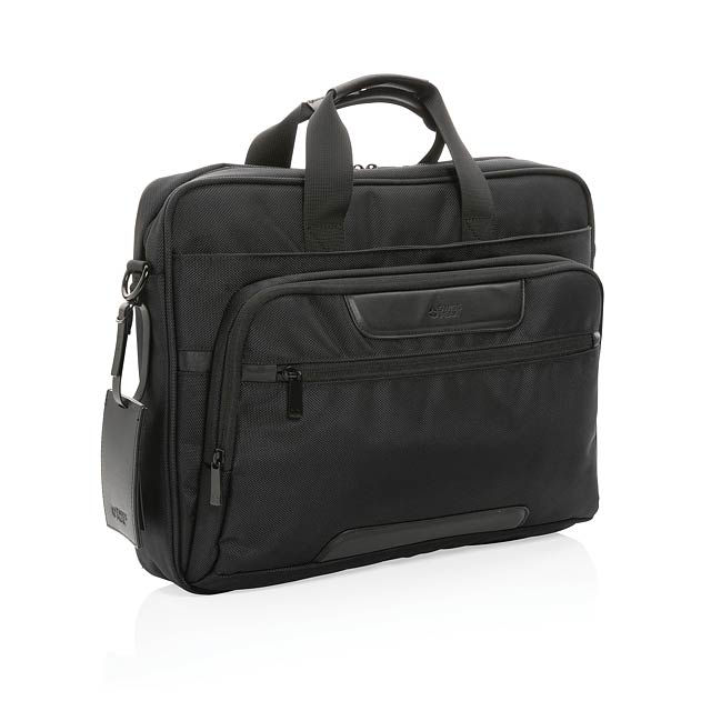 Swiss Peak AWARE™ RPET Voyager 15.6" laptop bag, black - black