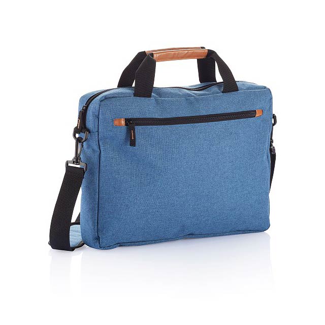 Fashion duo tone laptop bag, blue - blue