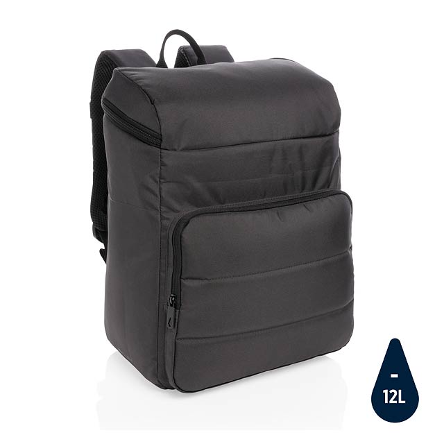Impact AWARE™ RPET cooler backpack, black - black