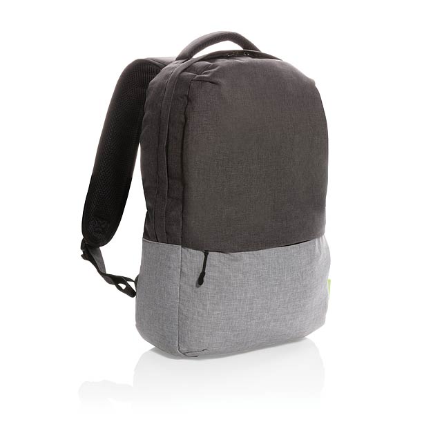Duo color RPET 15.6" RFID laptop backpack PVC free - grey