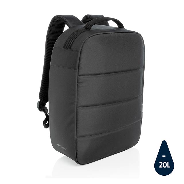 Nedobytný batoh na 15,6' notebook Impact z RPET AWARE™, čern - čierna