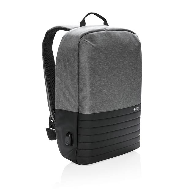 Swiss Peak RFID anti-theft 15" laptop backpack - grey