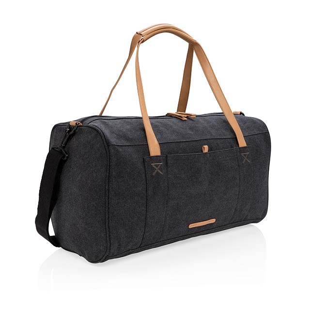 Canvas travel/weekend bag PVC free - black