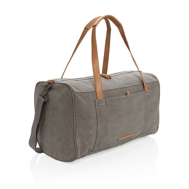 Canvas travel/weekend bag PVC free - grey