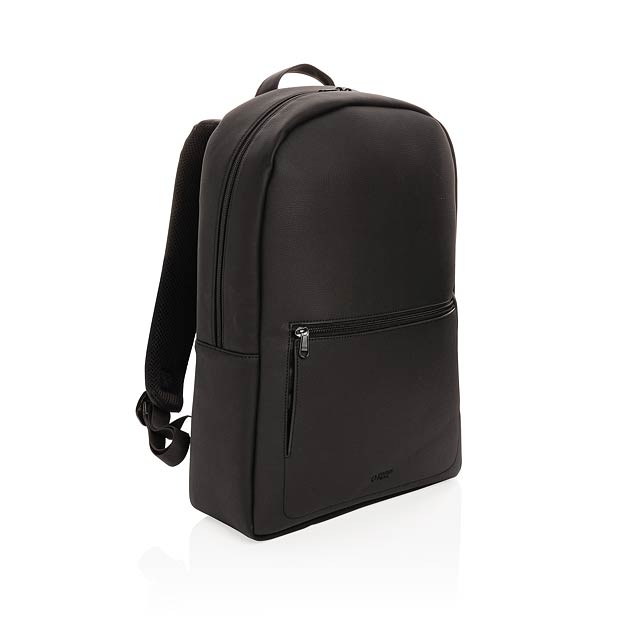 Swiss Peak Deluxe PU Laptop-Rucksack, PVC-frei, schwarz - schwarz