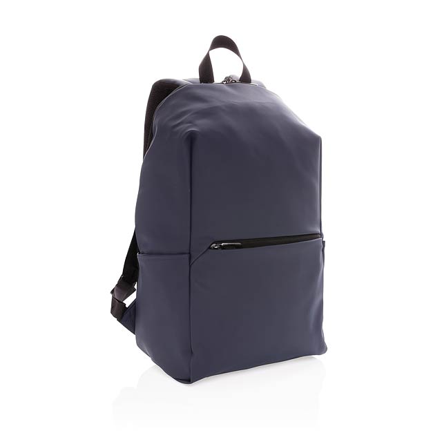 Schicker PU 15.6" Laptop-Rucksack, navy blau - blau