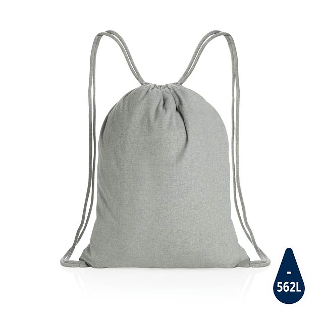 Šňůrkový batoh Impact ze 145g recyklované bavlny AWARE™, šed - šedá