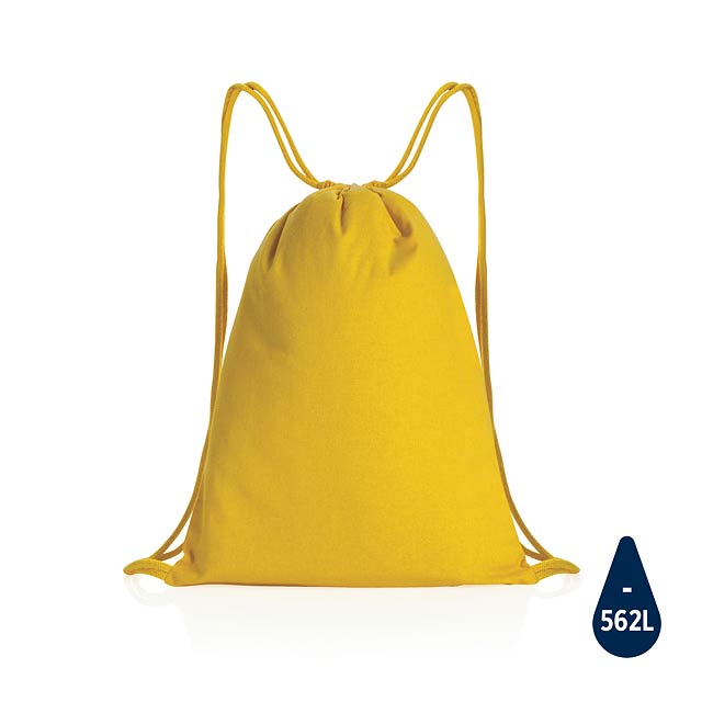 Impact AWARE™ Recycled cotton drawstring backpack 145gr, yel - yellow