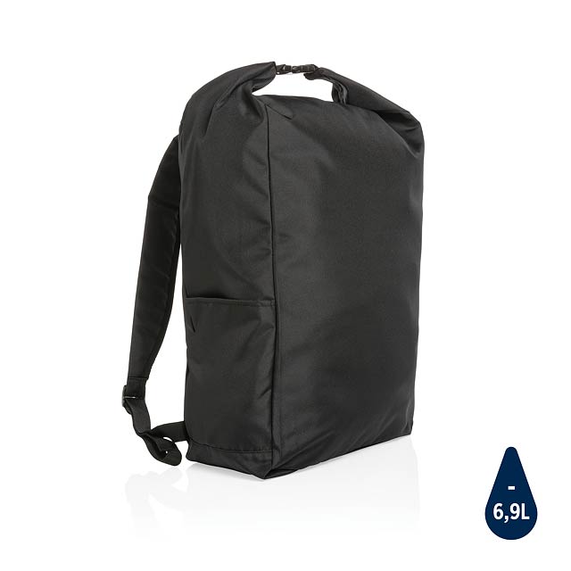 Impact AWARE™ RPET lightweight rolltop backpack, black - black