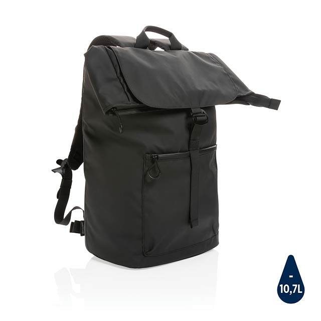 Voděodolný batoh na 15,6' notebook Impact z RPET AWARE™, čer - černá