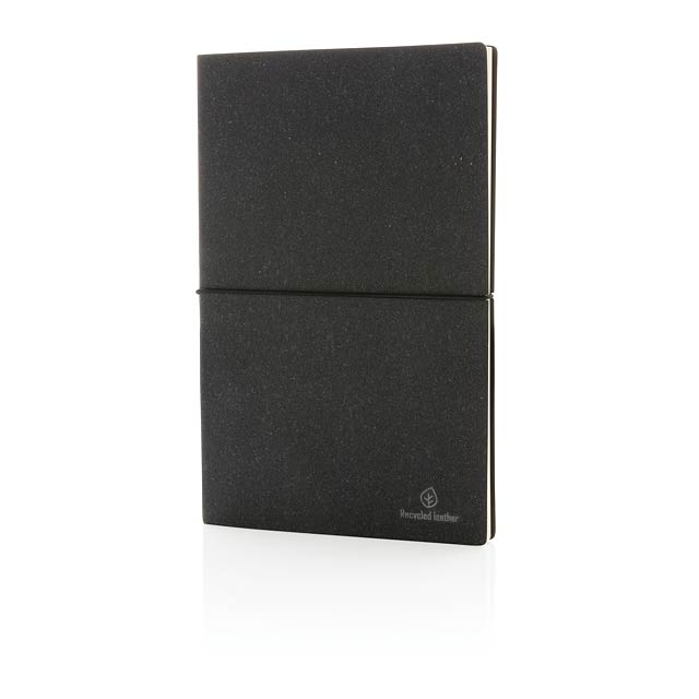 A5 recycled leather notebook - grey