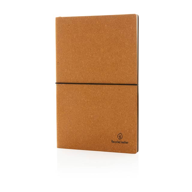 A5 recycled leather notebook - brown