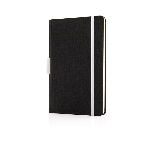 Deluxe A5 notebook with pen holder - white