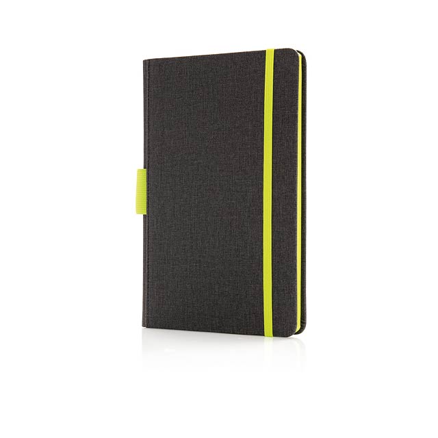 Deluxe A5 notebook with pen holder - green