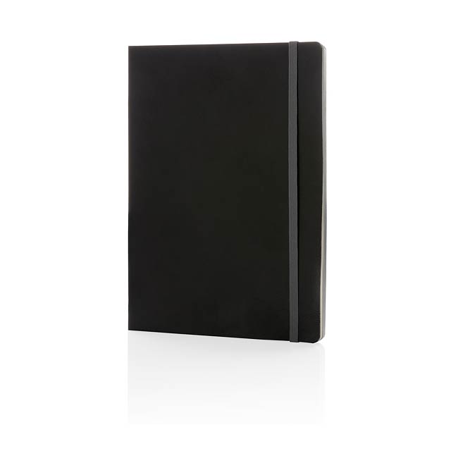 Deluxe A5 flexible softcover notebook coloured edge - grey