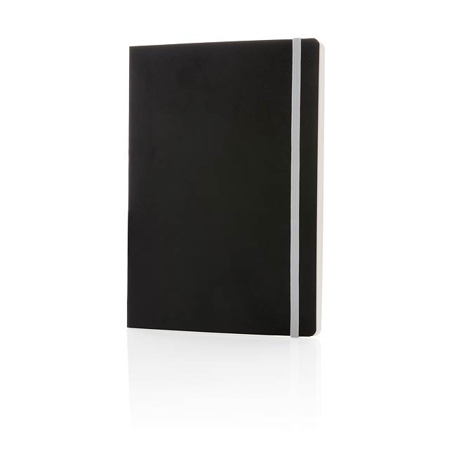 Deluxe A5 flexible softcover notebook coloured edge - white