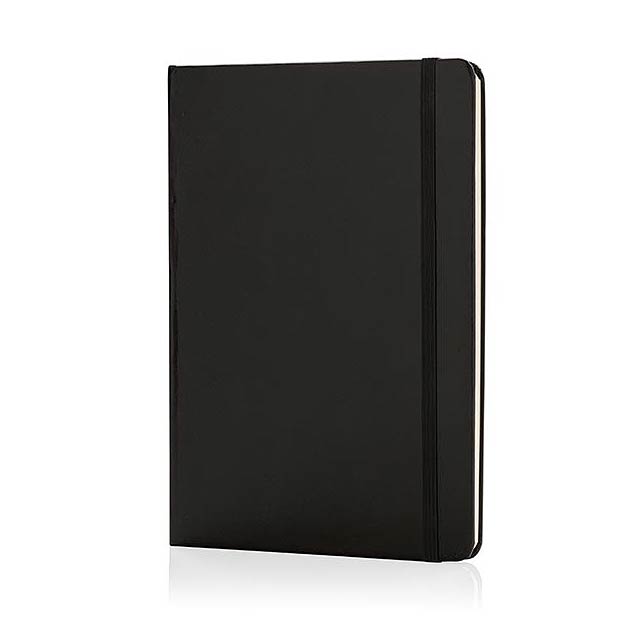 Basic Hardcover Notizbuch A5, schwarz - schwarz