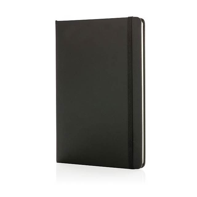 Basic Hardcover PU Notizbuch A5, schwarz - schwarz