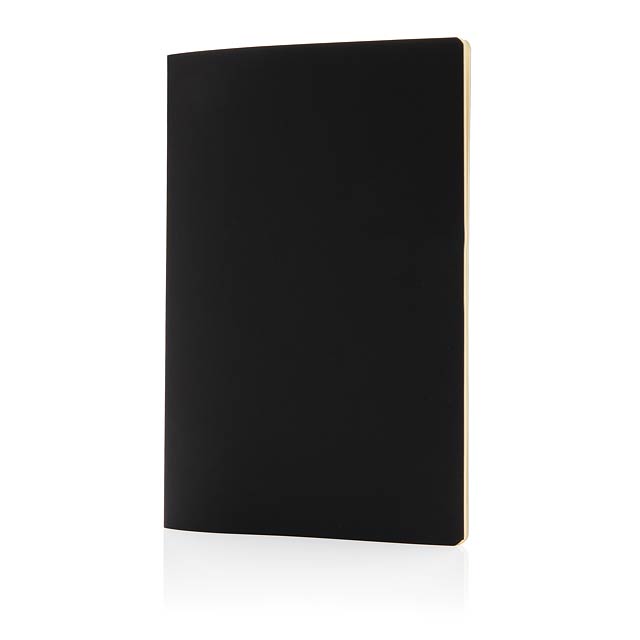 Softcover PU notebook with colored edge, white - white