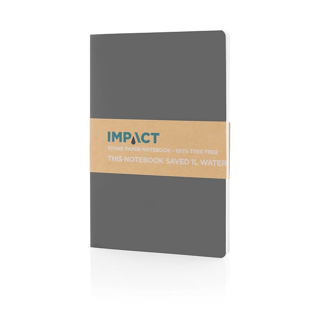 Impact Softcover A5 Notizbuch mit Steinpapier, anthrazit - schwarz