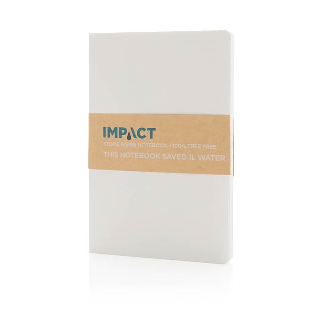 Impact Softcover A5 Notizbuch mit Steinpapier, weiß - Weiß 