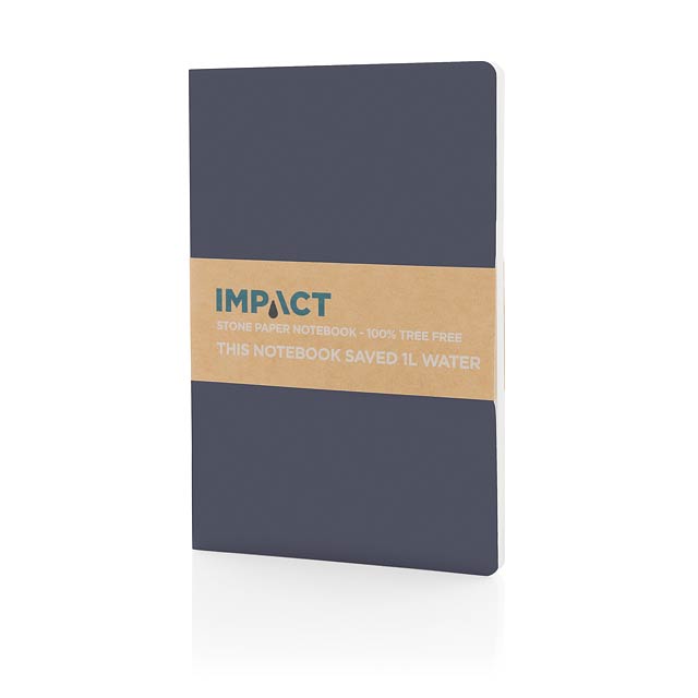 Impact Softcover A5 Notizbuch mit Steinpapier, navy blau - blau