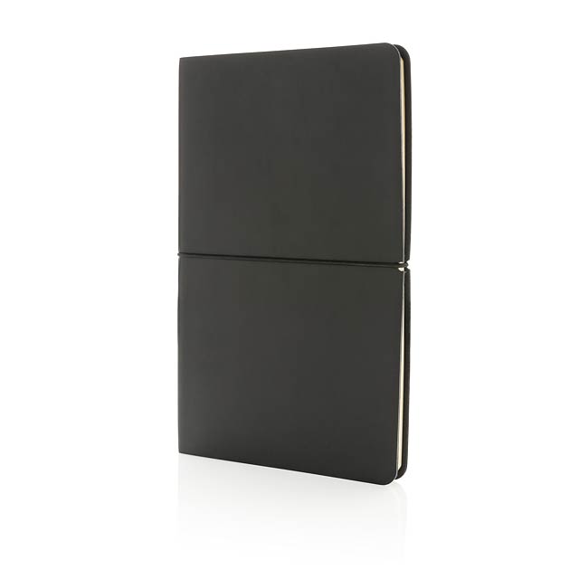 Modern deluxe softcover A5 notebook, black - black