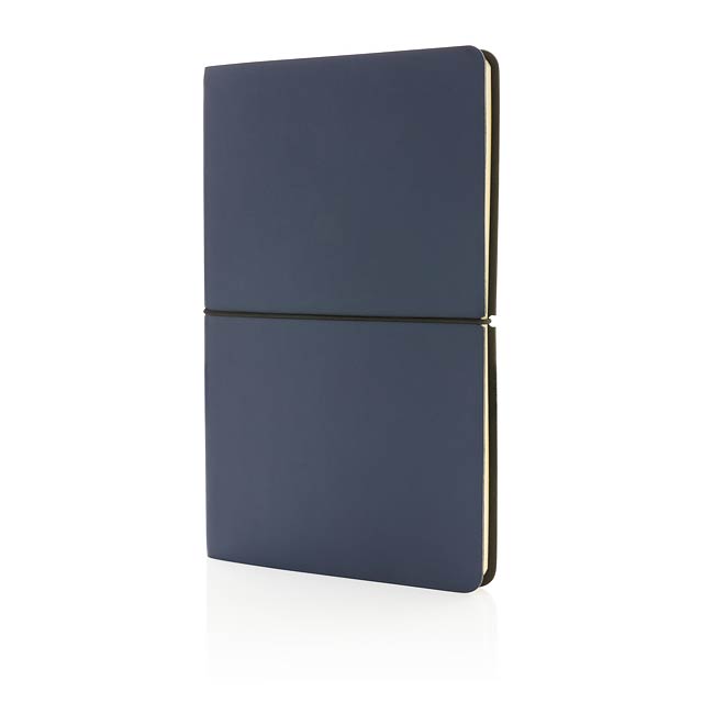 Modern deluxe softcover A5 notebook, navy - blue