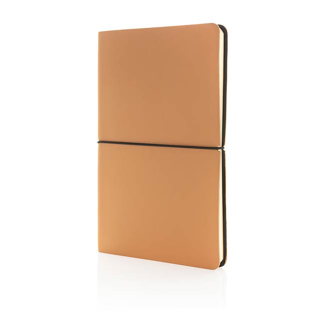 Modern deluxe softcover A5 notebook, brown - brown