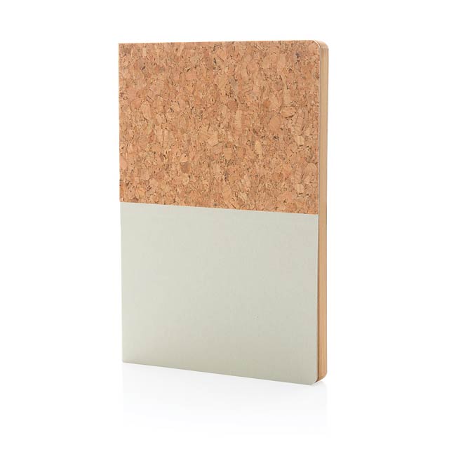 A5 cork & kraft notebook, off white - white