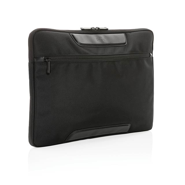 Swiss Peak AWARE™ RPET Voyager 15.6" laptop sleeve, black - black