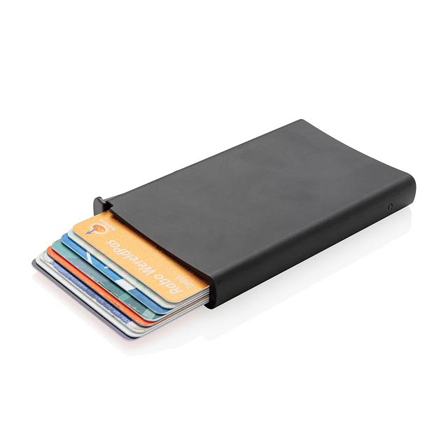 Hliníkové RFID pouzdro na karty - čierna