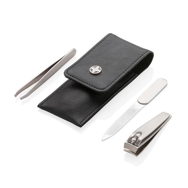 Swiss Peak 3pc manicure set, black - black