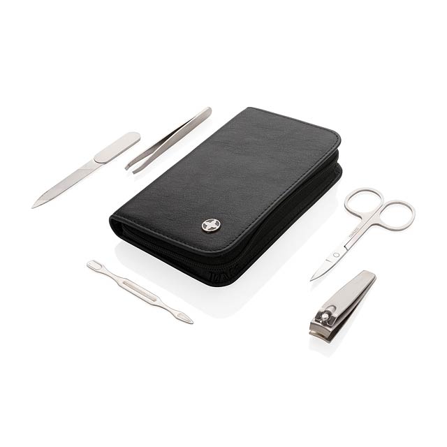 Swiss Peak 5pc manicure set, black - black