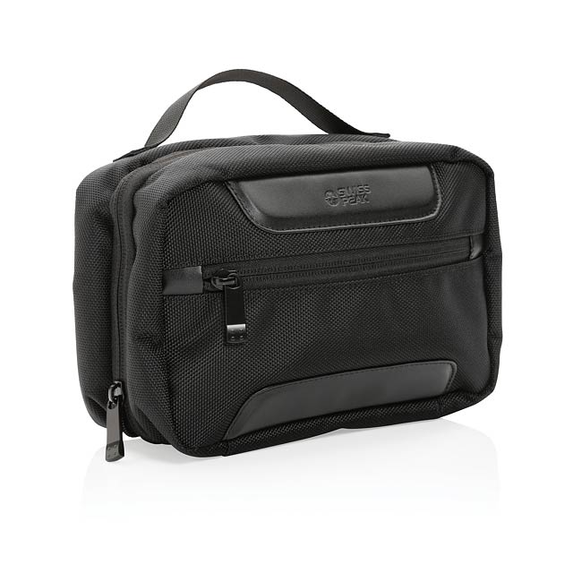 Swiss Peak AWARE™ RPET Voyager toiletry bag, black - black