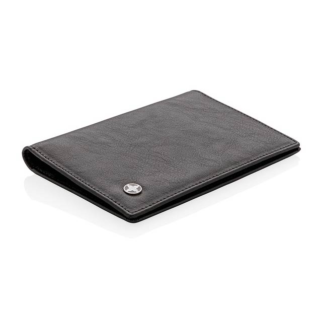 RFID anti-skimming passport holder - black