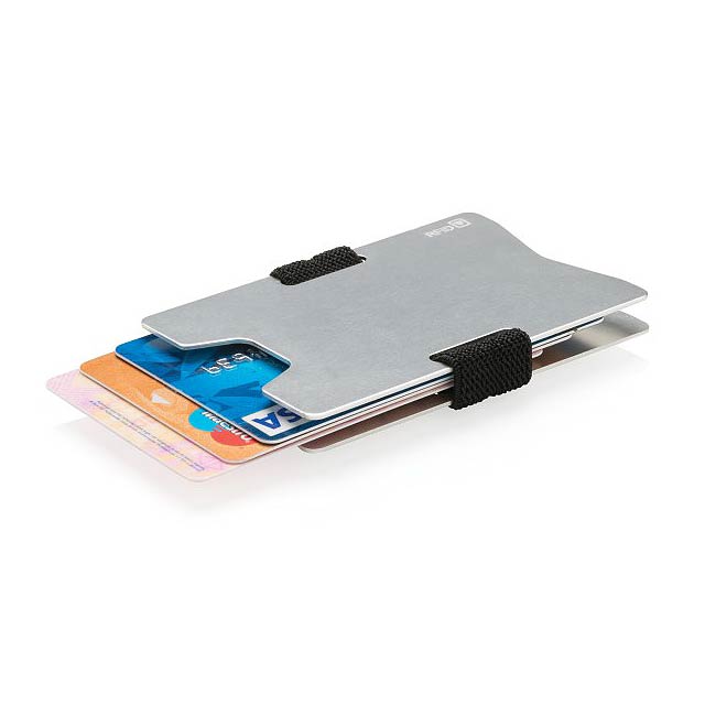 Minimalistická hliníková peněženka RFID s ochranou, stříbro - strieborná
