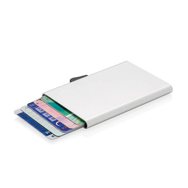 RFID hliníkové pouzdro na karty C-Secure, stříbro - stříbrná
