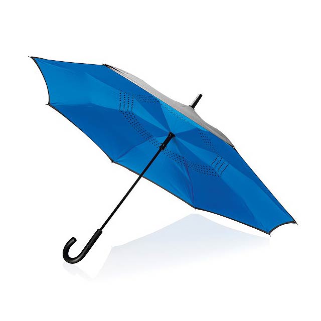 23” manual reversible umbrella, blue - blue