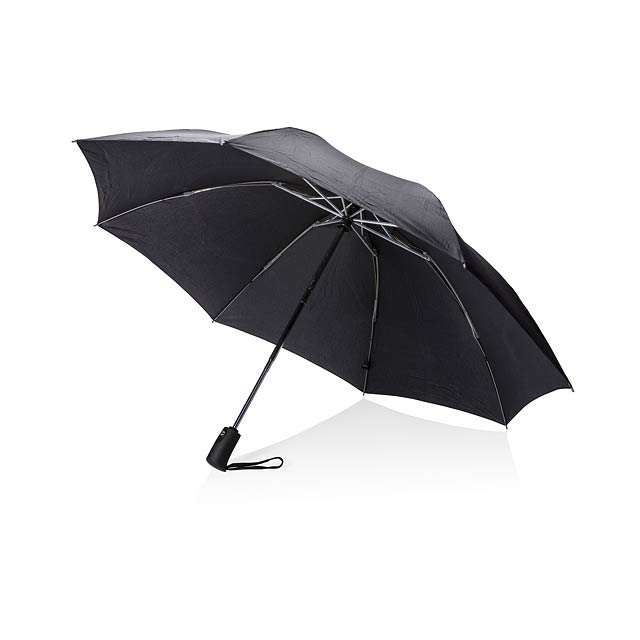 Swiss Peak 23" foldable reversible auto open/close umbrella - black