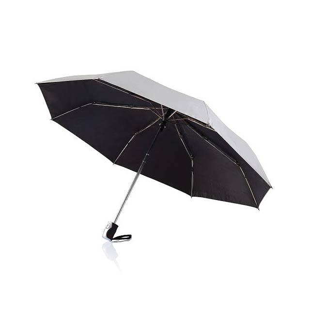 Deluxe 21,5 2 in 1 auto open/close umbrella - silver