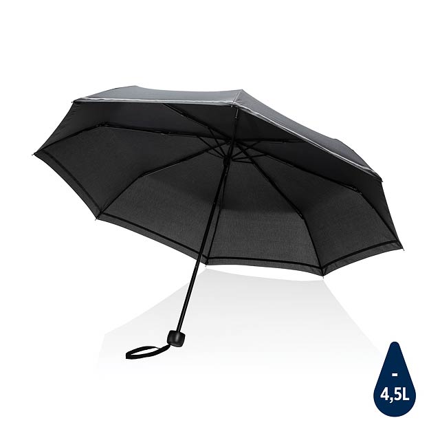 20.5"Impact AWARE™ RPET 190T pongee mini reflective umbrella - black