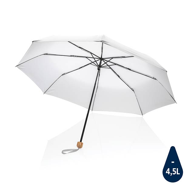 20,5' bambusový deštník Impact ze 190T pongee RPET AWARE™, b - biela