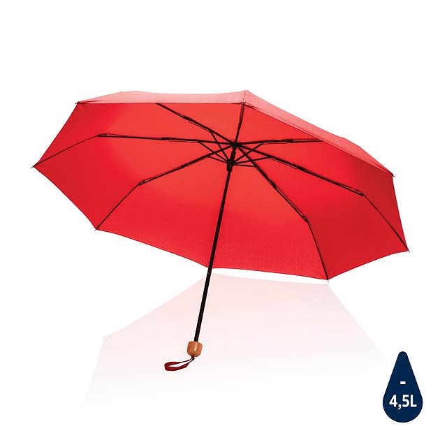 20,5' bambusový deštník Impact ze 190T pongee RPET AWARE™, č - červená