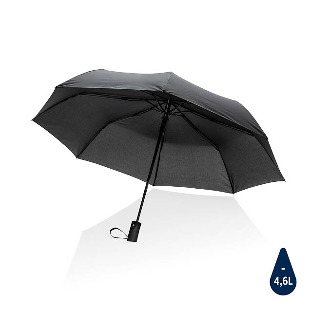 21" Impact AWARE™ RPET 190T mini auto open umbrella, black - black