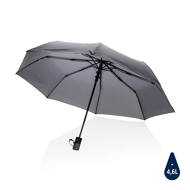 21" Impact AWARE™ RPET 190T mini auto open umbrella, anthrac - black