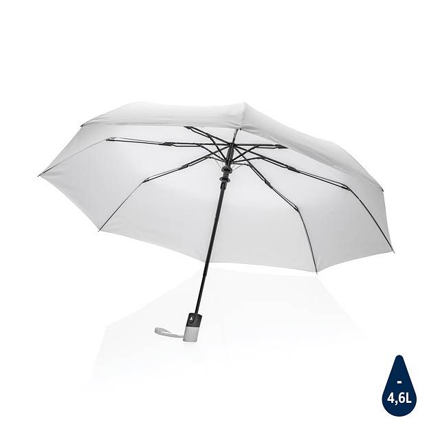 21" Impact AWARE™ RPET 190T mini auto open umbrella, white - white