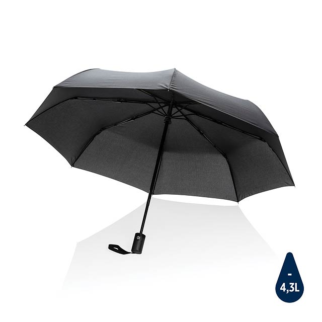 21" Impact AWARE™ RPET 190T auto open/close umbrella, black - black